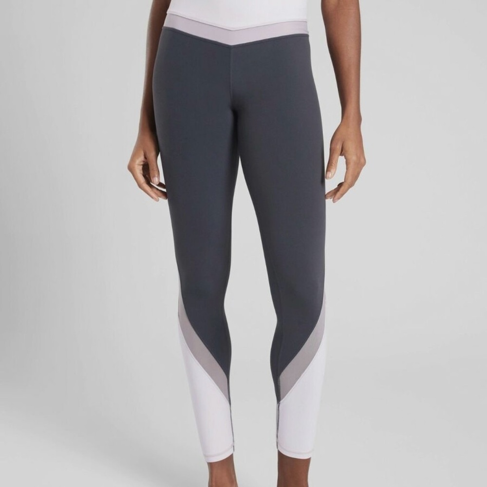 Athleta Powervita Elevation 7/8 Leggings Spring Night Purple Grey